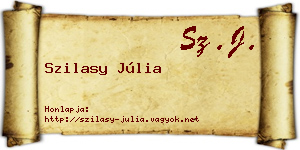 Szilasy Júlia névjegykártya