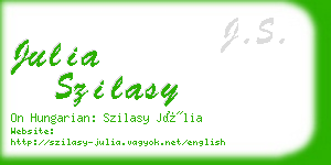 julia szilasy business card